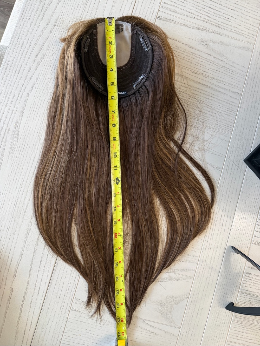 UniWigs Skin Top Human Hair Topper 20” Light Brown Highlighted 6x6 - Picture 6 of 12